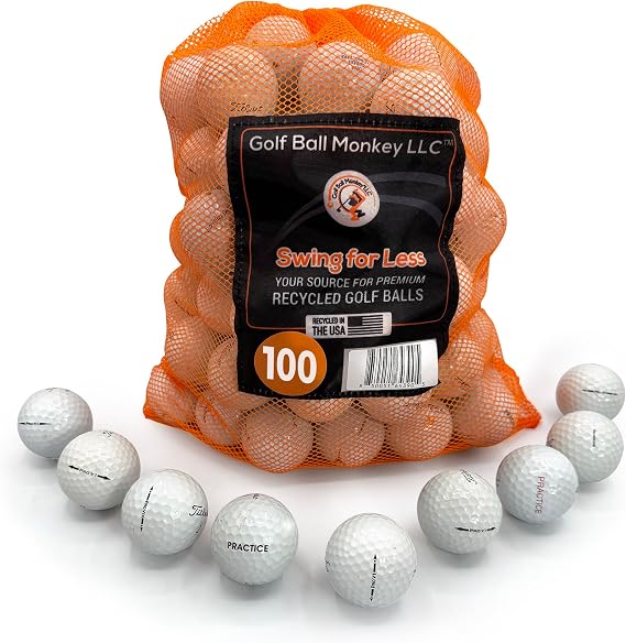 Golf Ball Monkey Recycled GolfBalls for Titleist ProV1 & ProV1X- 100, 4A/3A