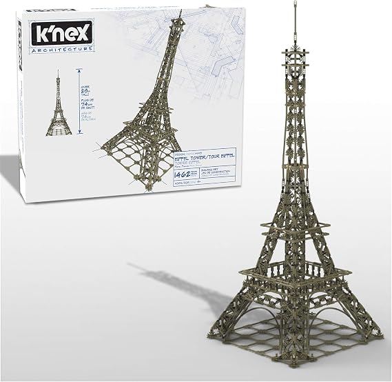 K'NEX Architecture: Eiffel Tower - Build IT Big - Collectible Building Set for Adults & Kids 9+ New - 1,462 Pieces - 2 1/2 Feet Tall -