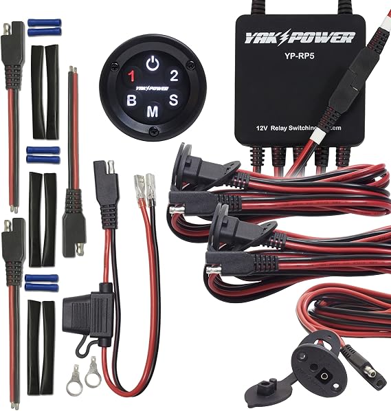 Yak-Power 12V Complete Digital Switching System Kit for Kayak Electronics