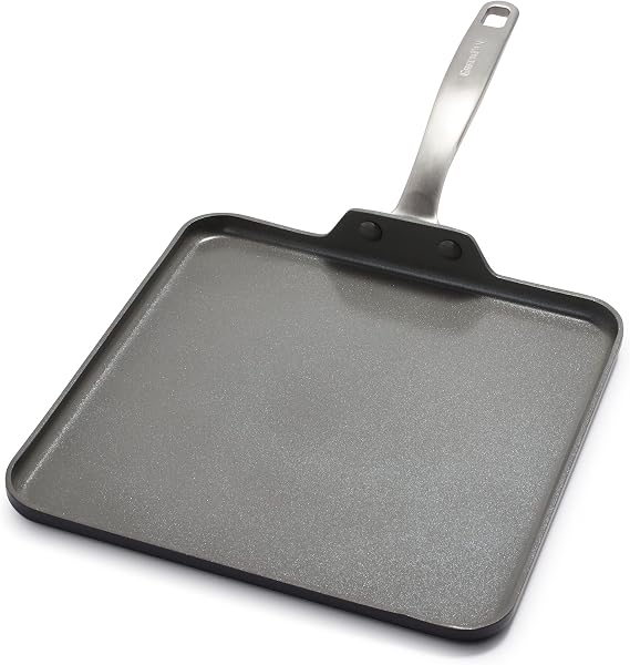 GreenPan Chatham Hard Anodized Healthy Ceramic Nonstick, 11" Griddle Pan, PFAS-Free, Dishwasher Safe, Oven Safe, Gray