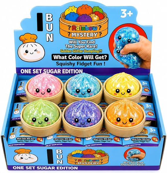 Büyük Boy Çin Mantısı Squishy, Simli Dumpling Stres Oyuncağı (1 Adet)