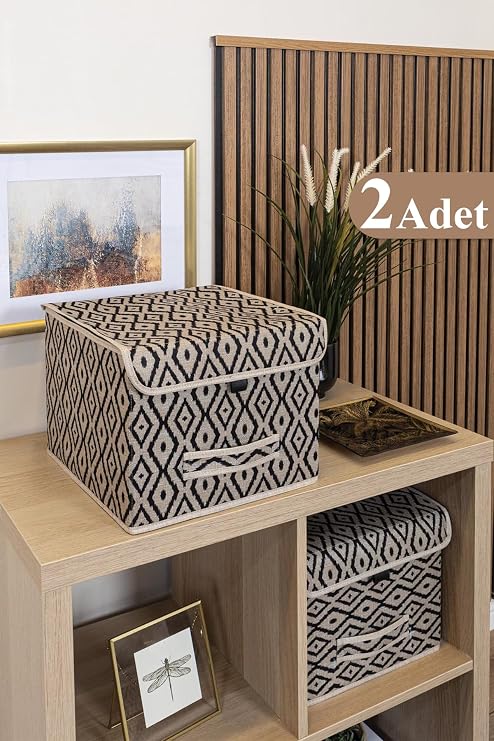 Market Door Bohe Box Rack Organizer with Lid Organizer Basket Mini (2 Pieces)