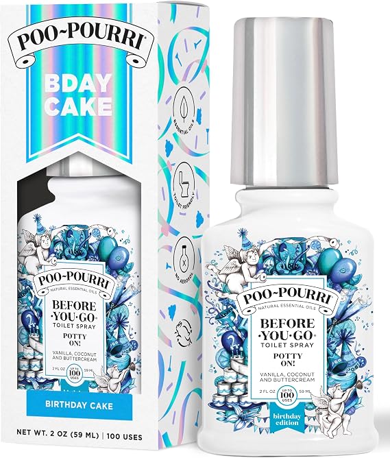 Poo-Pourri Before-You-Go Toilet Spray, Birthday Cake Potty On! 2 Fl Oz