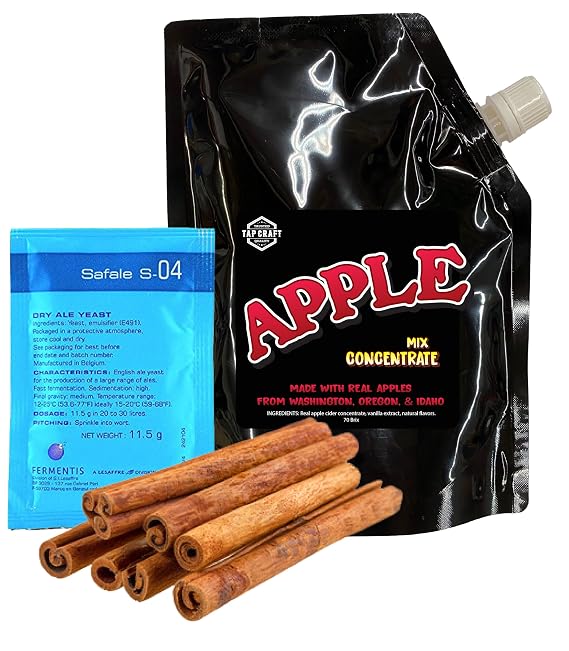 HomeBrewStuff - One Gallon Hard Spiced Apple Cider Recipe Refill Kit - 100% Apple Juice Concentrate - At Home Cider Making Kit -  With all The Ingredients You Need To Make Your Refill Cider