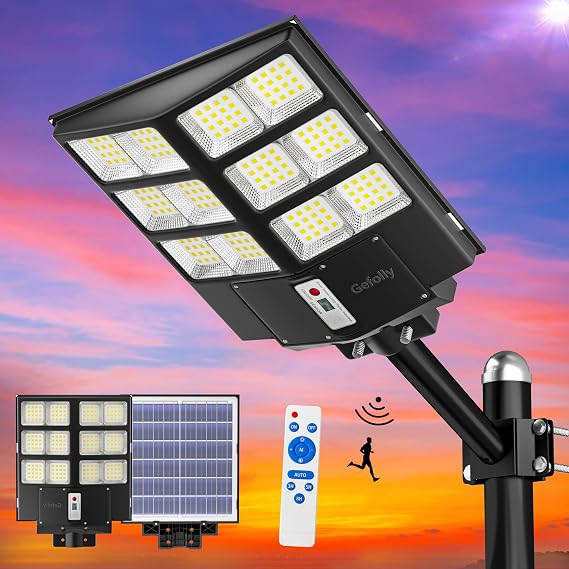 Gefolly SL-6000W Solar Street Lights Outdoor, Commercial Parking Lot Light