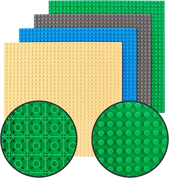 Building Blocks Baseplates Classic Baseplates, Double-Sided Design, Stackable, the Underlying is Compatible with the Block, 100% Compatible with Major Brands 10" x 10"