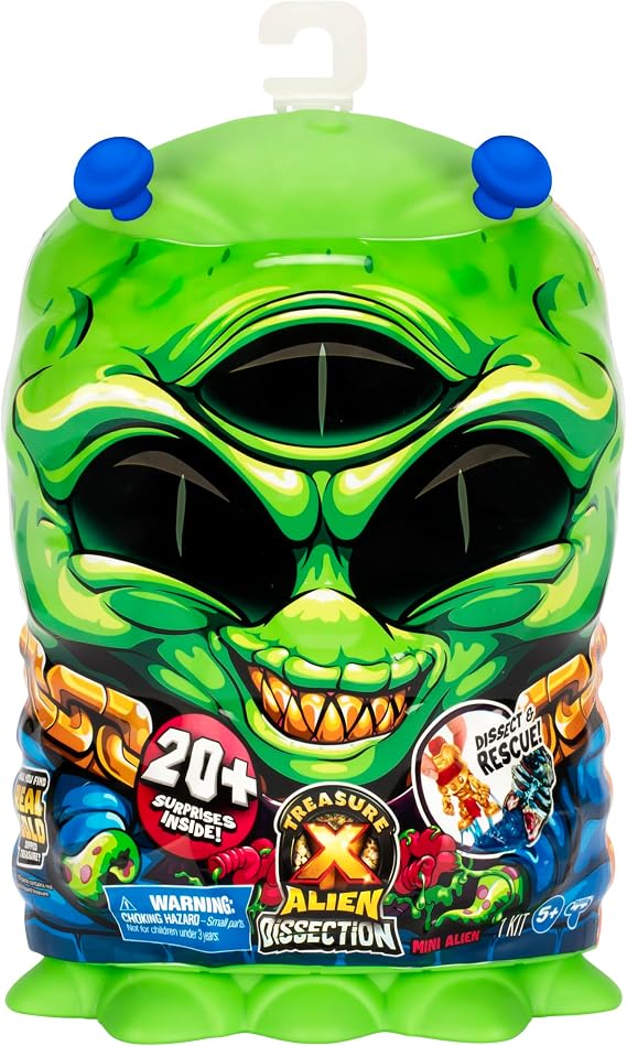TREASURE X Mini Alien Dissection, Dissect the 8"" (20cm) Mini Alien to reveal 20 + surprises hidden within! 3 different Mini Aliens to Collect and Dissect