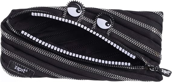 ZIPIT Monster Pencil Case for Kids | Pencil Pouch for School, College and Office | Pencil Bag for Boys & Girls (Black)