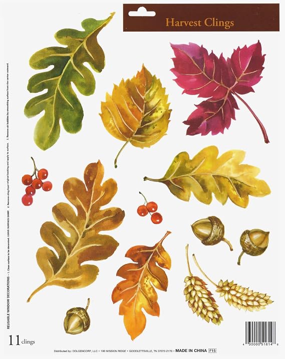 Autumn Color Leaves Window Clings