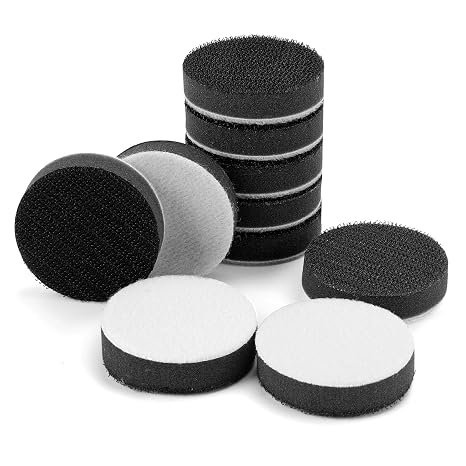 POLIWELL 10 Pack 2 Inch (50mm) Foam Interface Pad, Hook and Loop Soft Foam Buffing Pad, Soft Density Buffer Backing Pad for 2" Sanding Discs, Drill, Mini RO Sander for Detail Sanding