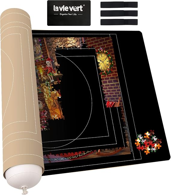 LAVIEVERT Double-Sided Neoprene Jigsaw Puzzle Mat Roll Up to 1500 Pieces