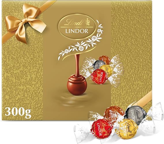 Lindt Lindor Assorted Chocolate Truffles Gold Gift Box 300g