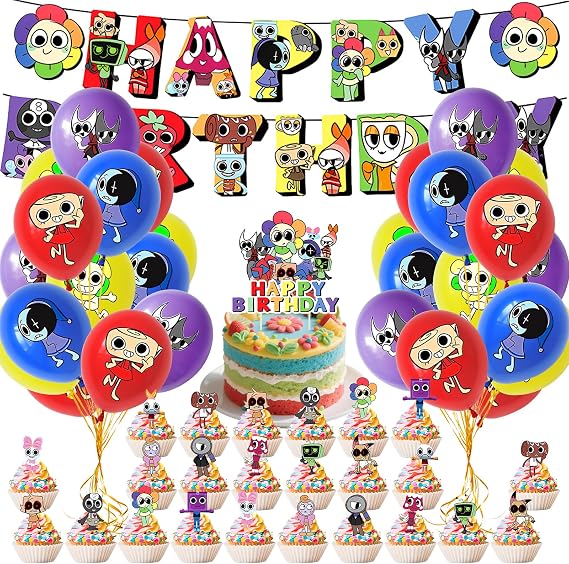 44 Pcs Birthday Decorations, Party Packs Including Balloons Banner