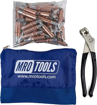 50 1/4 Cleco Sheet Metal Fasteners + Cleco Pliers w/Carry Bag (K1S50-1/4)