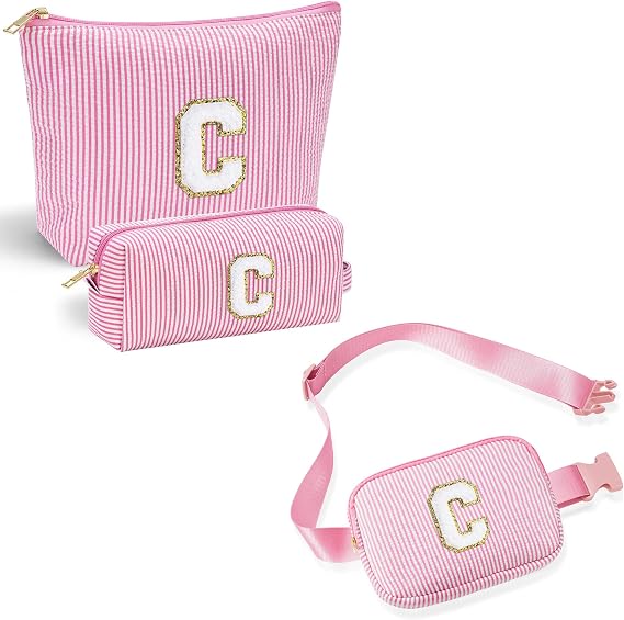 YOOLIFE Makeup Bag & Initial Crossbody Bag Belt Bag