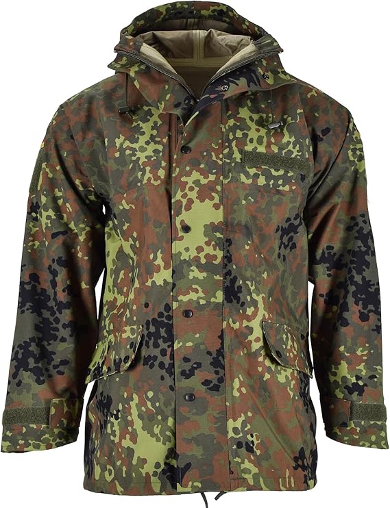 German Army Flecktarn Jacket Miltec Waterproof Parka Camo Men's military wet weather uniform