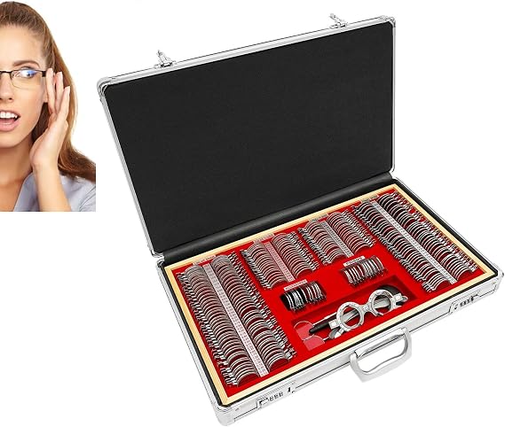 266 Pcs Optical Trial Lens Set With Aluminum Case,Metal Rim Optical Trial Lenses Set For Optometry With Optical Trial Frame,For Check The Refractive Error