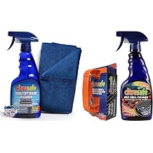 Citrusafe BBQ Grill Cleaner Spray, Exterior Cleaner, 3 CT Grill Scrubbers, and Microfiber Towel