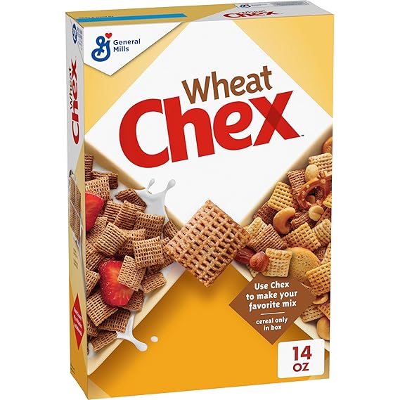 Wheat Chex Cereal, Chex Mix Ingredient, 14 oz | 52g Whole Grain per Serving, Good Source of 12 Vitamins & Minerals, No High Fructose Corn Syrup