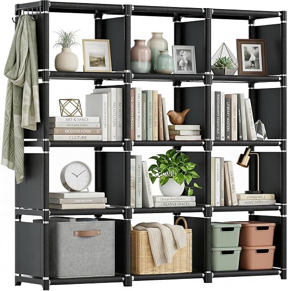 Mavivegue 12 Cube Storage Unit Book Shelf,DIY Bookcase,