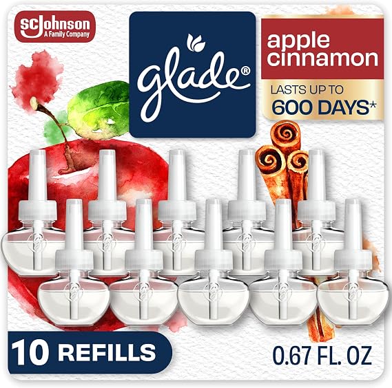Glade PlugIns Air Freshener Refills, Apple Cinnamon, 10 Count