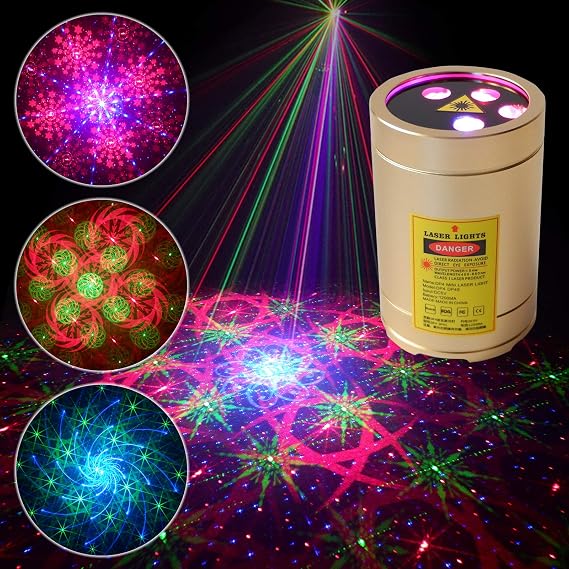 Chims Party Lights Portable RGB Magical Patterns Music Activated Lights for Christmas Xmas Family Disco DJ Party Birthday Gift Outdoor Garden Camping Dance Show