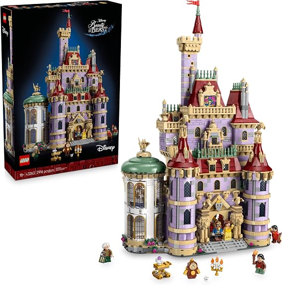 LEGO Disney Princess Beauty and The Beast Castle Building Set - Room Decor for Women & Men, Ages 18+ Model Building Kit for Adults - Book Shelf Display - Gift for Disney Fans - 43263