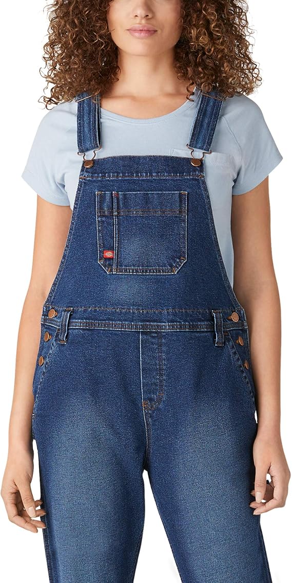 Dickies Women's Hickory Stripe Boyfriend Bib Overall
