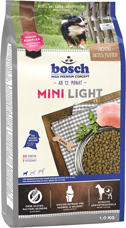 bosch HPC Mini Light | küçük ırkların aşırı kilolu köpekler için kuru köpek maması (15 kg'a kadar) | 1 x 2,5 kg [Enerji Sınıfı A+]