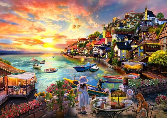 Harbor Sunset 1000 Piece Jigsaw Puzzles for Adults