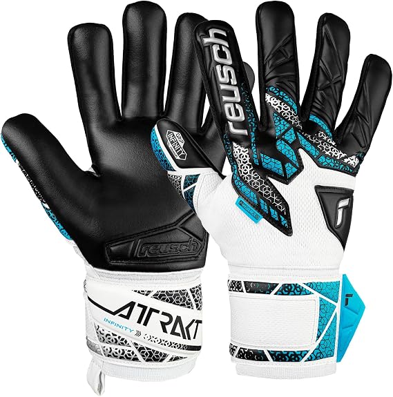 Reusch Attrakt Silver NC Finger Support Goalkeeper Gloves, White/Silver/Black, Size 8