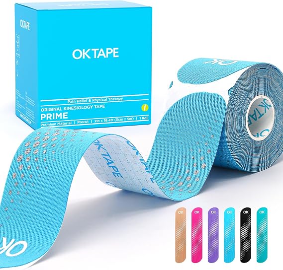 OK TAPE Synthetic Precut Kinesiology Tape for Protection, 2inx16.4ft 20PCS