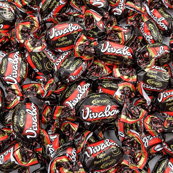 Turkish Coffee Candy Individually Wrapped 1 lb Bulk Bag, Hard Shell with Soft Chewy Center, Coffee Flavored