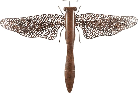Deco 79 Metal Dragonfly Home Wall Decor Indoor Outdoor Wall Sculpture, Wall Art 40" x 4" x 27", Brown
