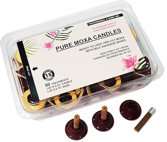Pure Moxa Candles for Indirect Moxibustion - Pain Relief and Arthritis Support - 50 PCS/Box