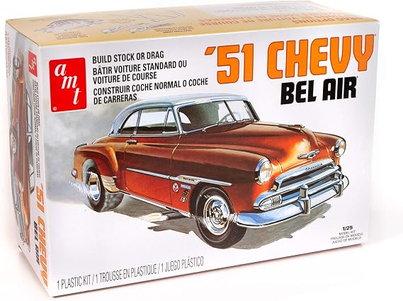 AMT Skill 2 Model Kit 1951 Chevrolet Bel Air 2-in-1 Kit Retro Deluxe Edition 1/25 Scale Model