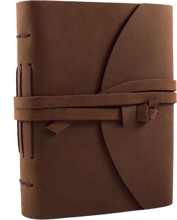 Genuine Leather Legacy Journal by Rustic Ridge - Vintage Leather Diary Sketchbook - 380 Pages - 5" x 7" - Rich Dark Brown