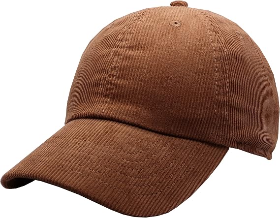 Newhattan Solid Corduroy 100% Cotton Vintage Unisex Baseball Adjustable Polo Trucker Cap Hat (Mocha)