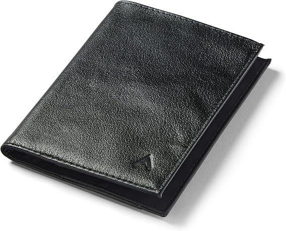 Allett Coin Wallet 2.0, RFID Blocking Slim (Leather, Onyx Black)