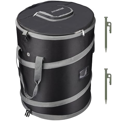 Pop-Up Trash Bin, Collapsible Trash Can, Black