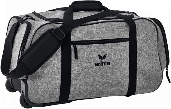 Erima Adult Travel Line Wheeled Bag, Grey Melange/Black, 55 cm, Casual Daypack