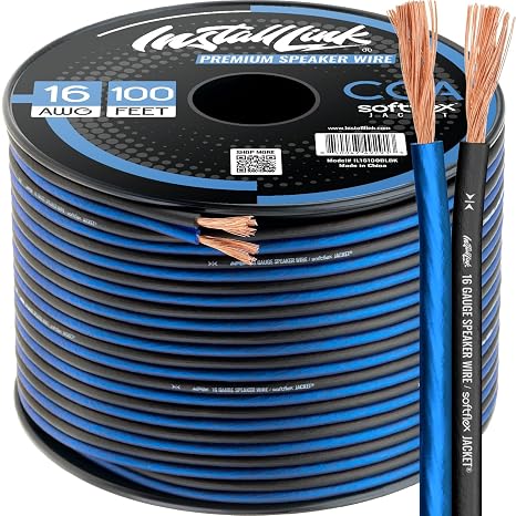 Install Link 16 AWG Gauge Speaker Wire (100 Feet) Car or Home Theater (CCA)