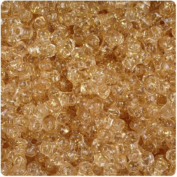 BeadTin Gold Sparkle 11mm TriBead Plastic Craft Beads (500pcs)
