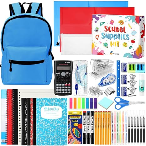 Gilprop 126 Pcs 2026 Middle High School Supplies Kit, Blue