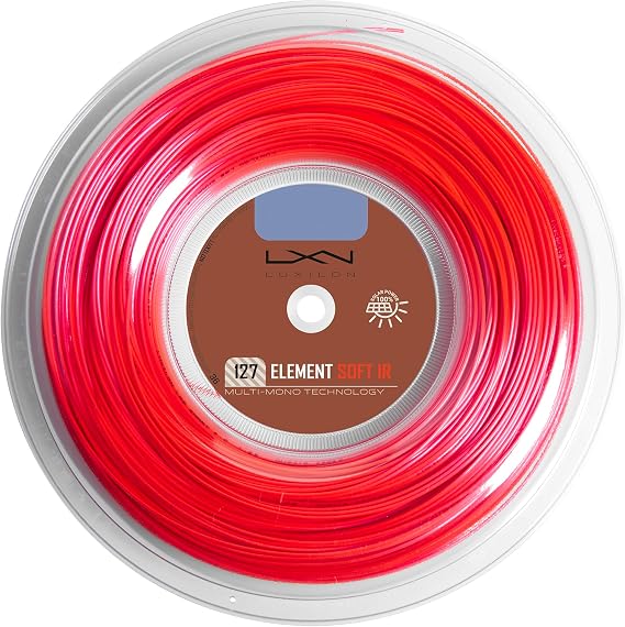 Luxilon Element Soft 127 Tennis String - 200m Reel, Red