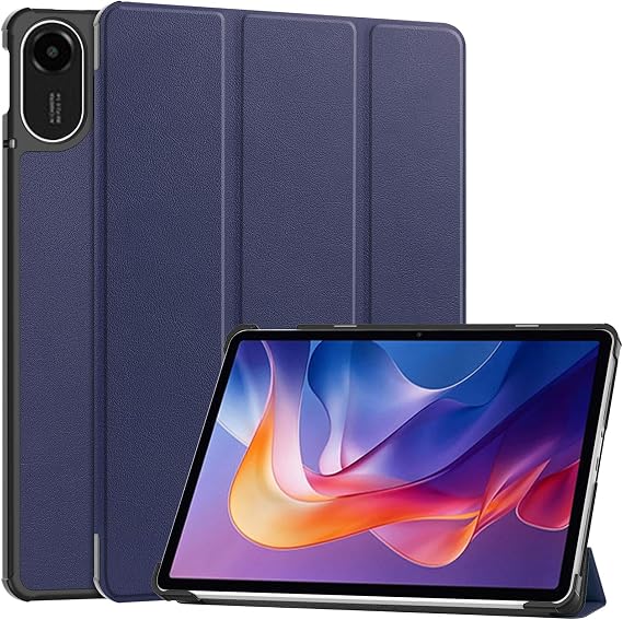 Case for Xiaomi Redmi Pad 2 Tablet 11 Inch 2025, Thin Slim PU Leather Stand Protective Hard Shell with Auto Wake/Sleep, Dark Blue