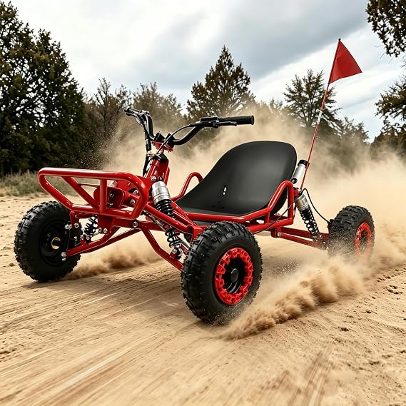 Gas Powered Go Kart for Adult, 2 Stroke Go Kart for Adults & Kids with Premium Steel Tubular Frame, Off-Road Kart with 8'' Tires Featuring 5L Tank, Hydraulic/Rear Disc Brake, 25MPH,53''Lx30''Wx35''H