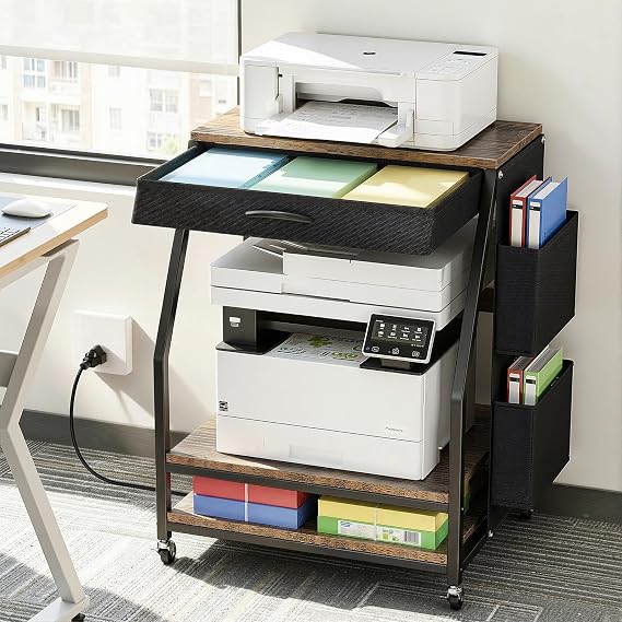 Housolution Large Printer Stand, 3 Tier 22 x 18 Inch Mobile Printer Table