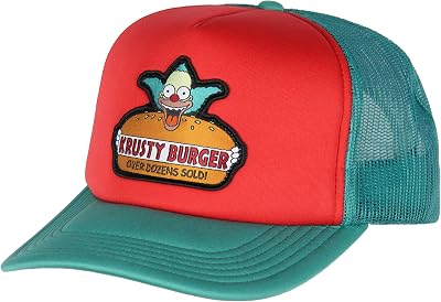The Simpsons Hat Krusty Burger Dozens Sold Embroidered Adult Mesh Back Snapback Baseball Cap Hat OSFM