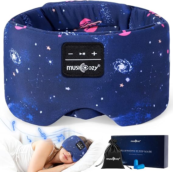 MUSICOZY Sleep Mask Stary Bluetooth Headphones for Sleeping Side Sleeper
